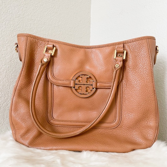 Tory Burch Handbags - Tory Burch Amanda Hobo Classic Bark (Camel) Leather Tote